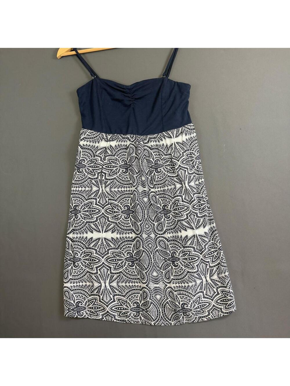 Roxy Sling Dress Black White Paisley Print‎ Size M